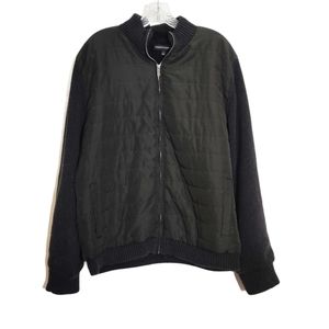 Tricots St Raphael Gray Bomber Jacket Quilted Sz L
